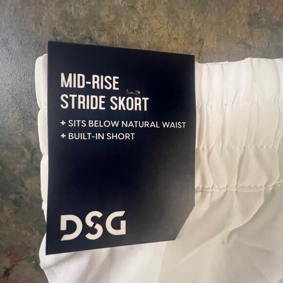 DSG‎ Womens Mid-Rise Stride Skort With Built-In Shorts M White - Picture 3 of 8